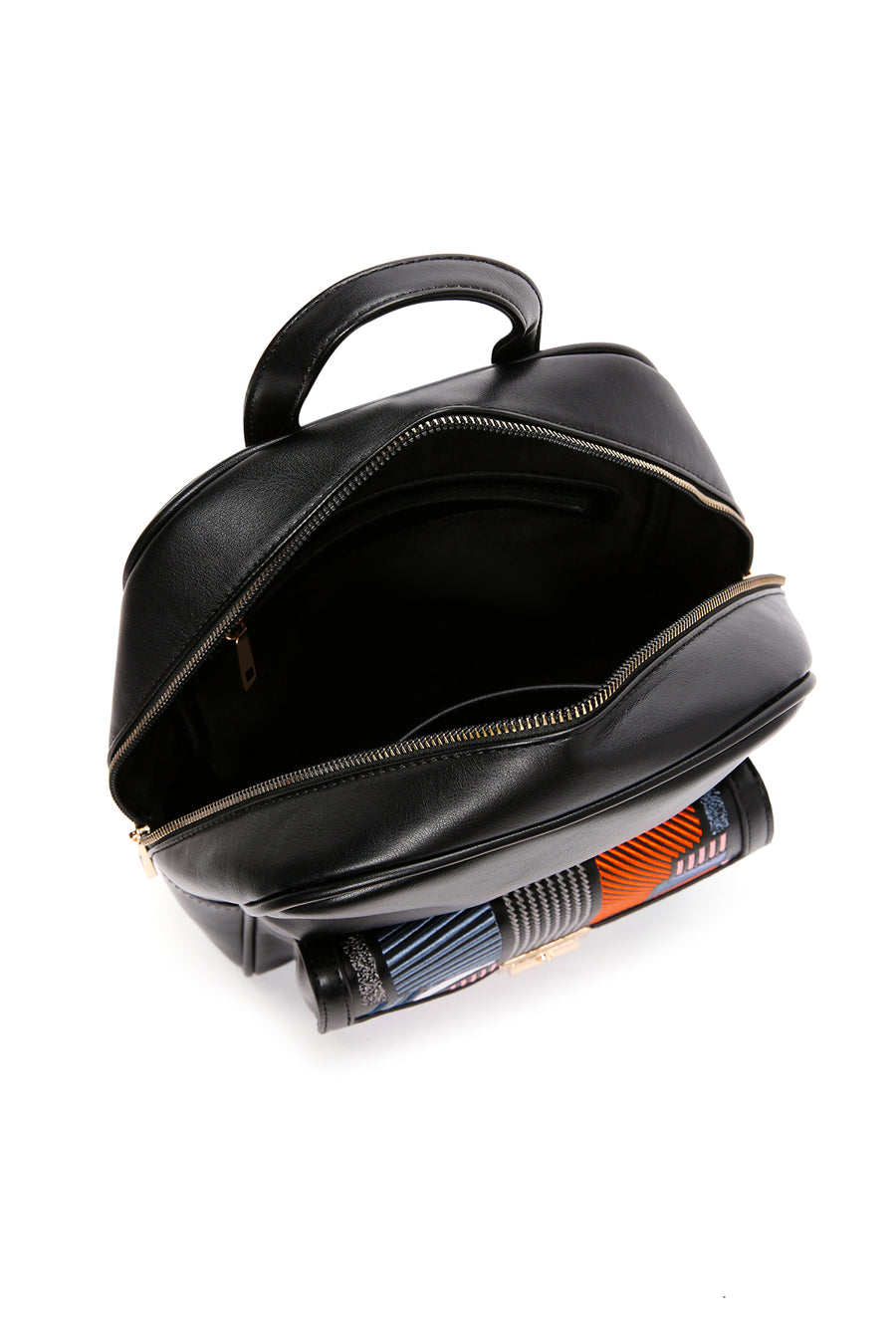 Women's Black Printed Backpack