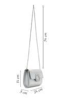 Women's White Long Chain Strap Stoned Clutch Bag | Derimod