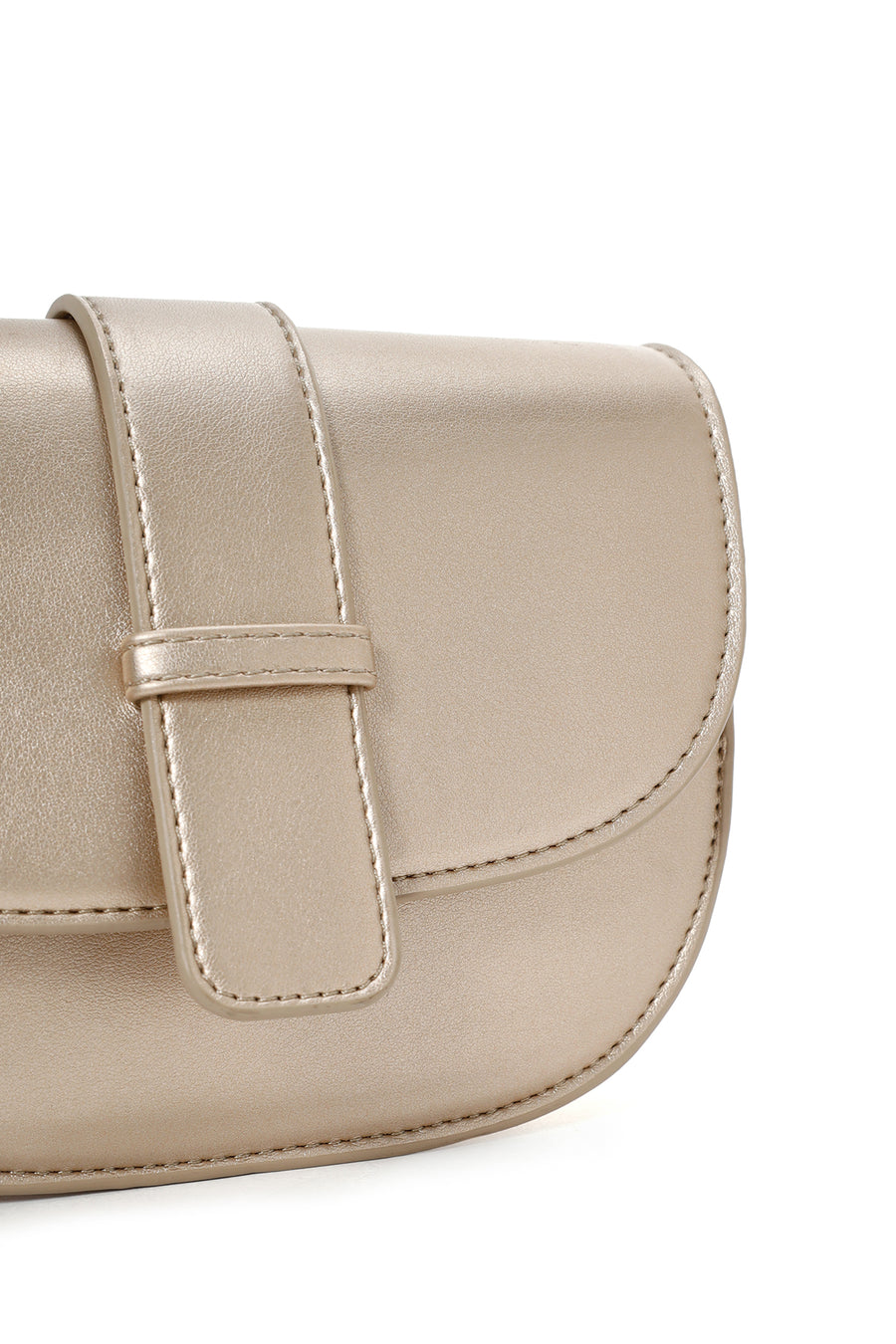 Women's Gold Long Strap Shoulder Bag