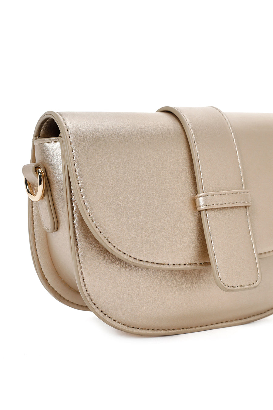 Women's Gold Long Strap Shoulder Bag