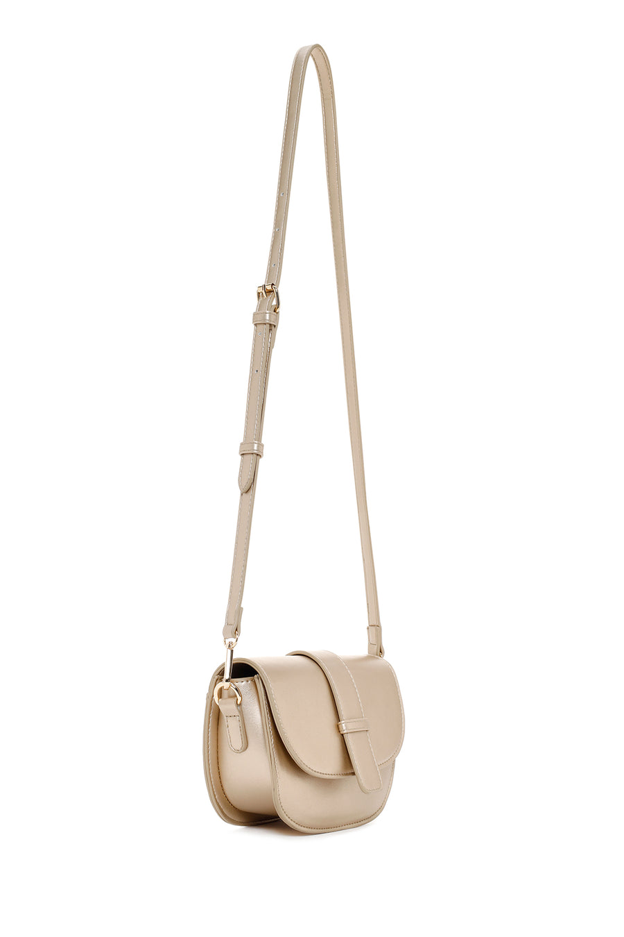 Women's Gold Long Strap Shoulder Bag