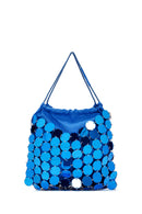 Women's Blue Long Chain Strap Sequin Evening Bag | Derimod