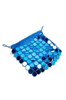 Women's Blue Long Chain Strap Sequin Evening Bag | Derimod