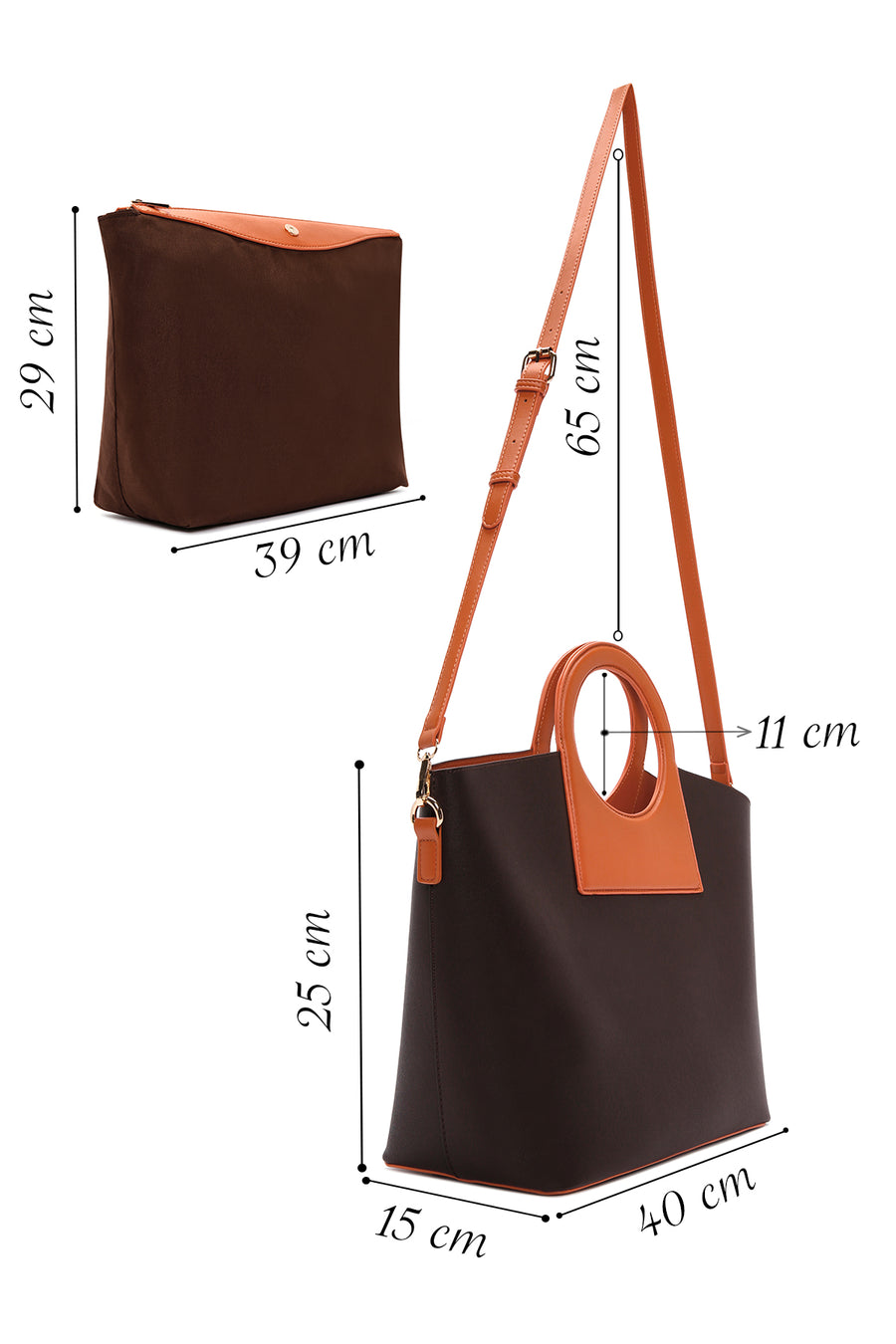Women's Brown Long Strap Shoulder Bag