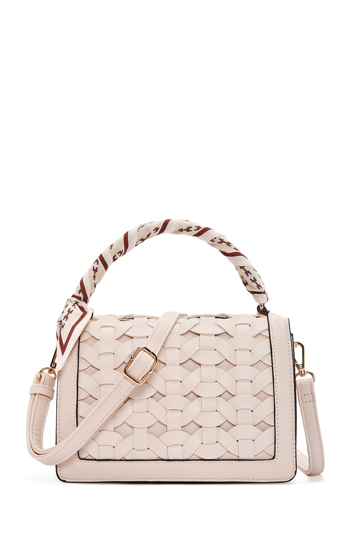 Kadın Krem Uzun Askılı Çapraz Çanta