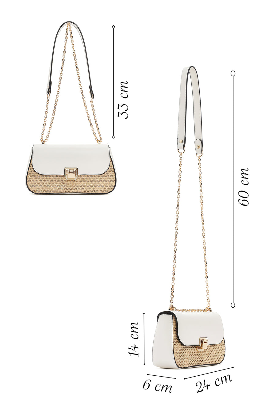 Women's Cream Long Strap Shoulder Bag