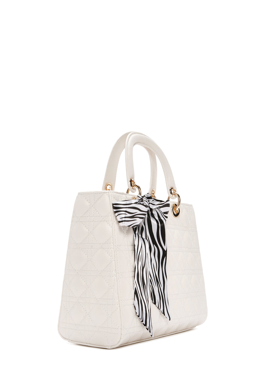 Kadın Krem Uzun Askılı Kapitone Kol Çantası