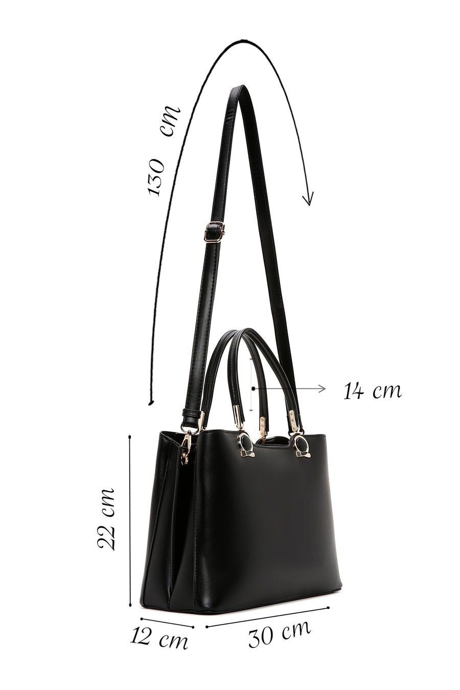 Women's Black Long Strap Shoulder Bag