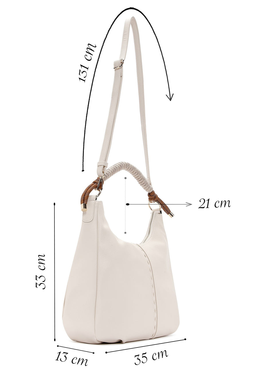 Women's Beige Long Strap Shoulder Bag