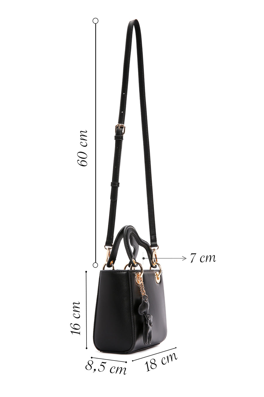 Women's Black Long Strap Shoulder Bag