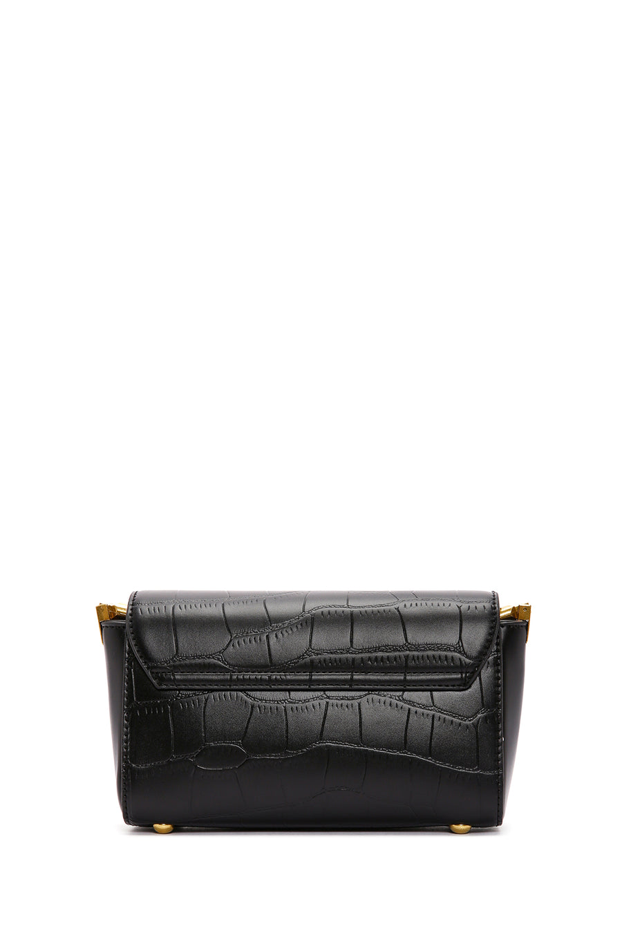 Women's Black Crocodile Patterned Shoulder Bag