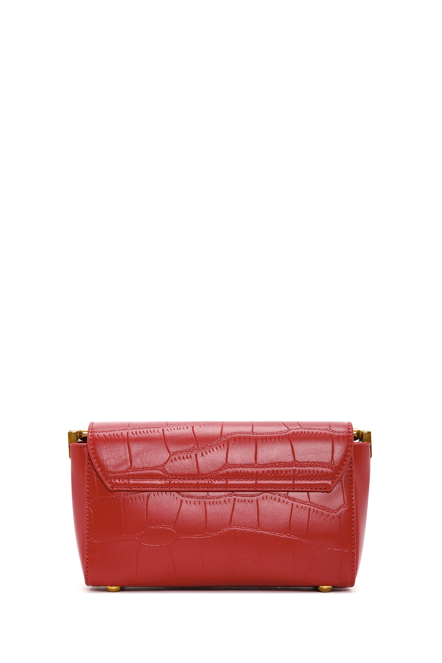 Women's Red Crocodile Patterned Shoulder Bag