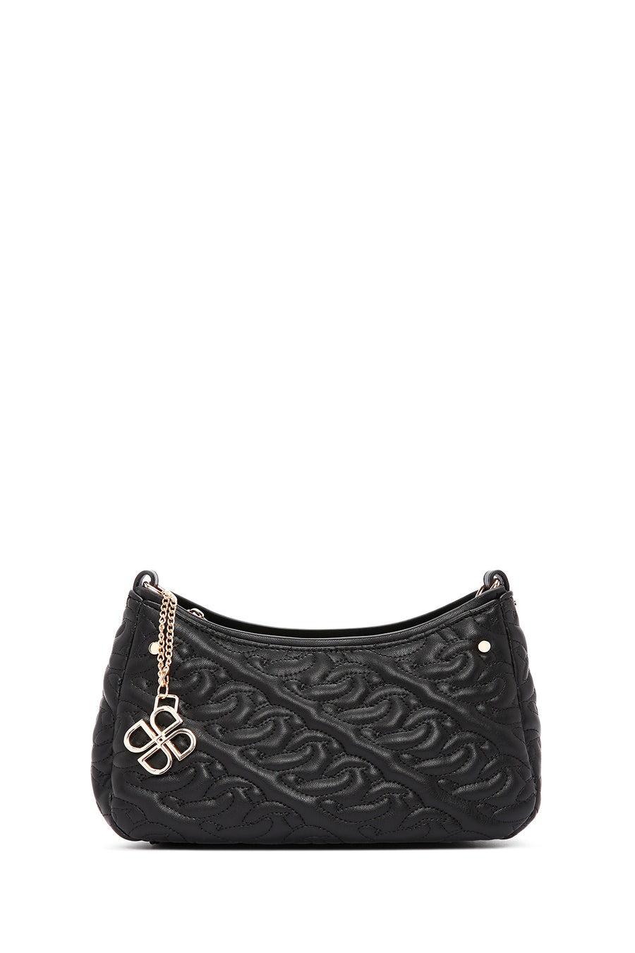 Women's Black Long Strap Quilted Handbag