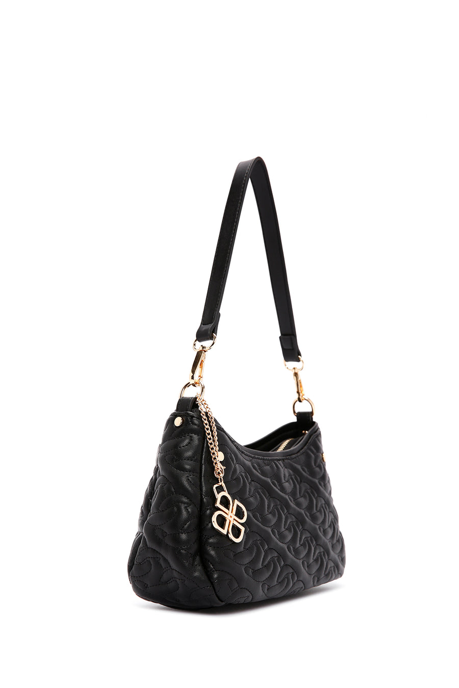 Women's Black Long Strap Quilted Handbag
