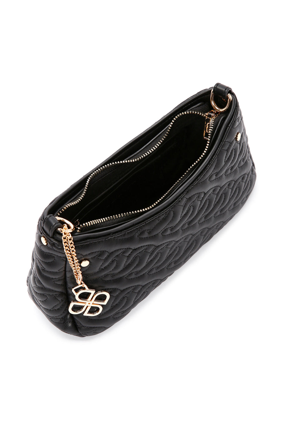 Women's Black Long Strap Quilted Handbag