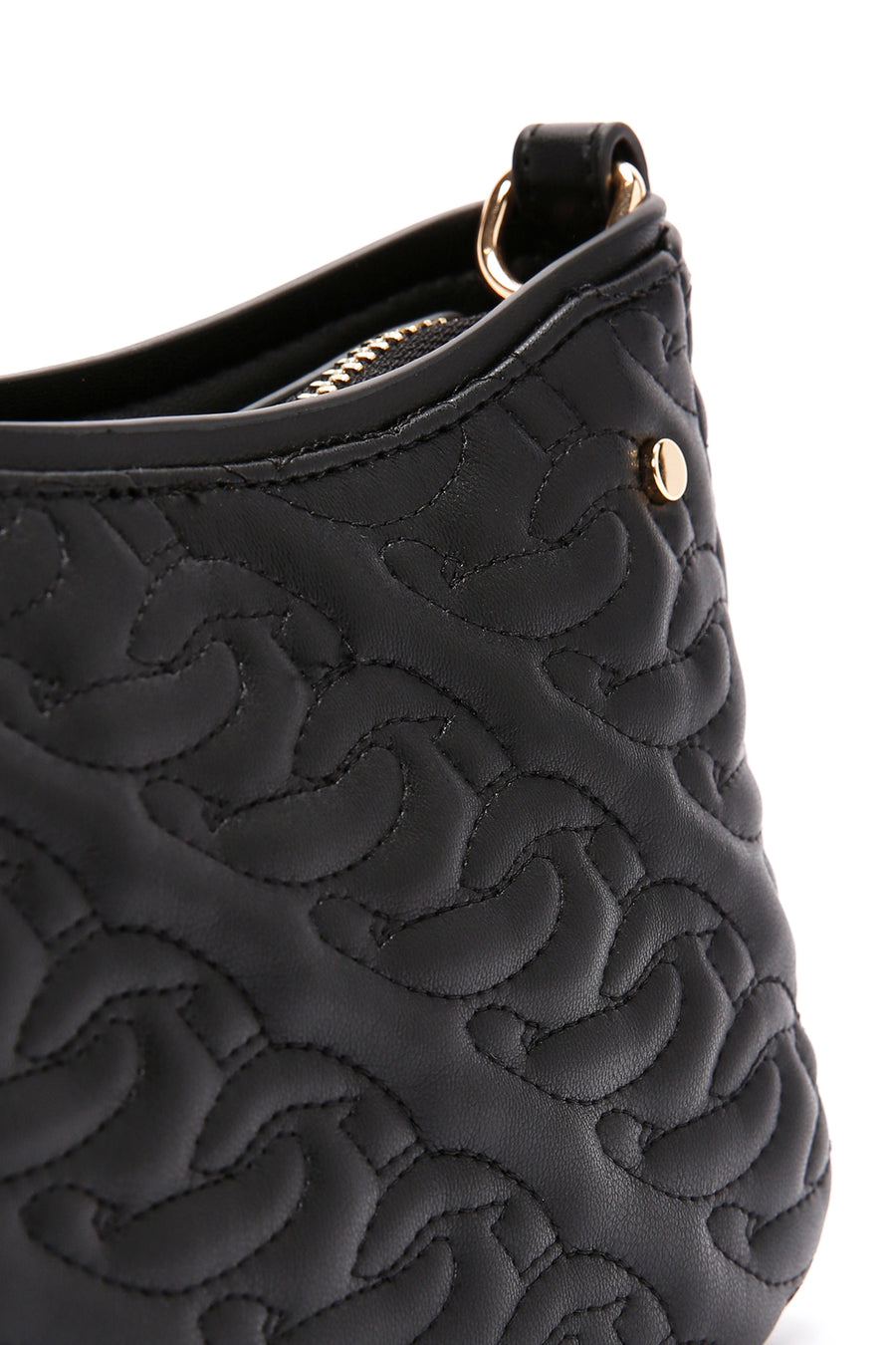 Women's Black Long Strap Quilted Handbag