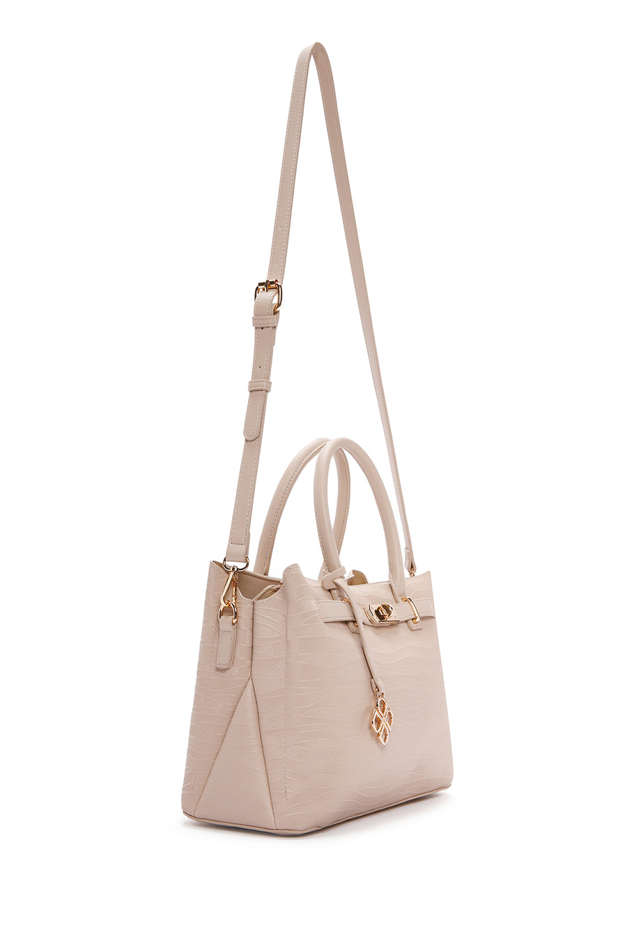 Women's Beige Long Strap Printed Shoulder Bag