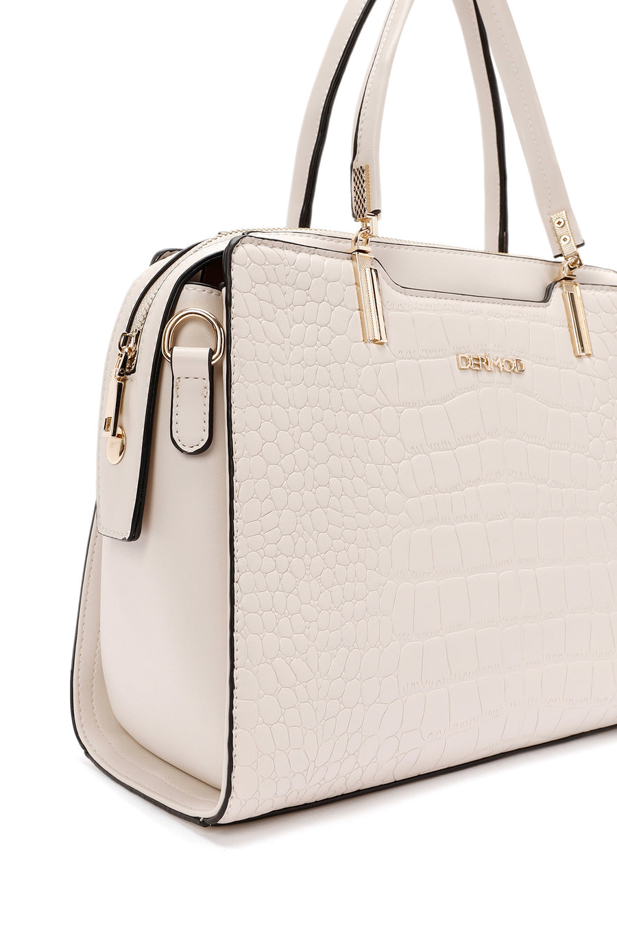 Women's Cream Croco Shoulder Bag