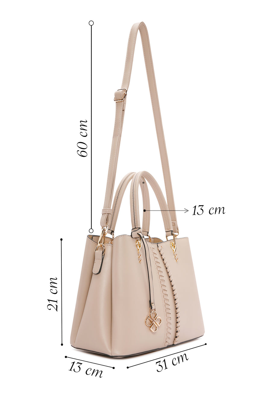 Women's Beige Long Strap Shoulder Bag