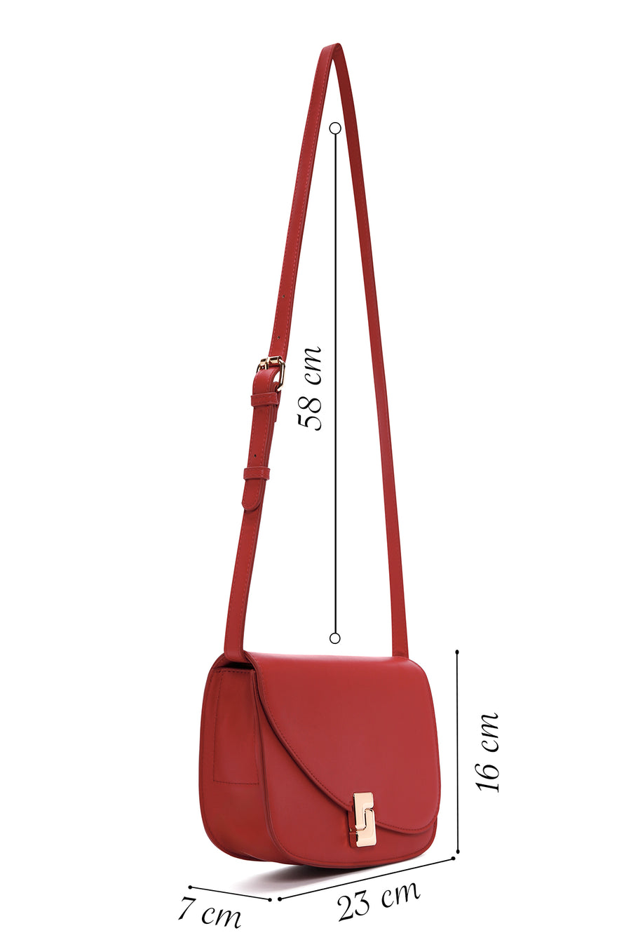 Women's Red Long Strap Crossbody Bag