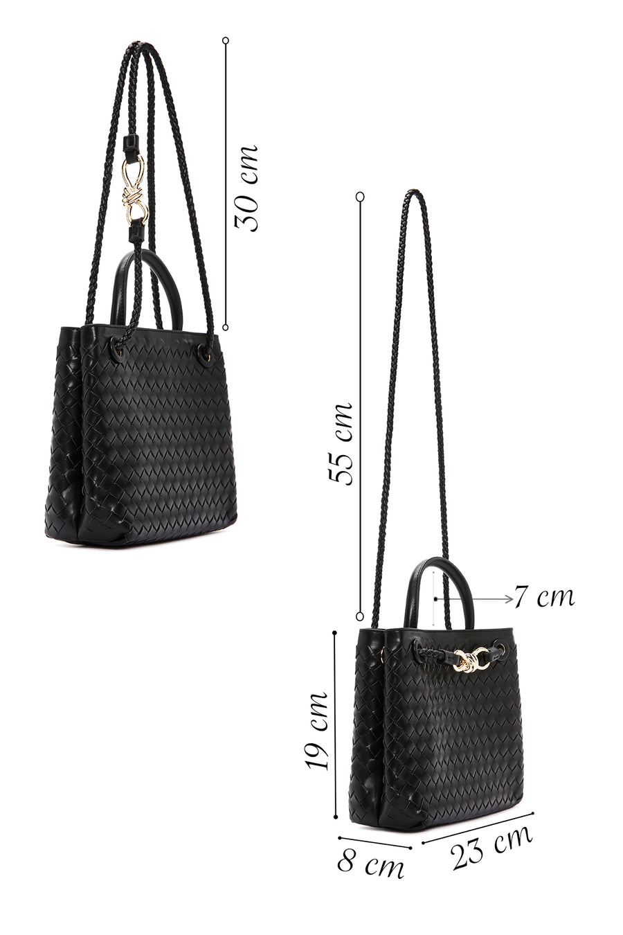 Women's Black Long Strap Shoulder Bag