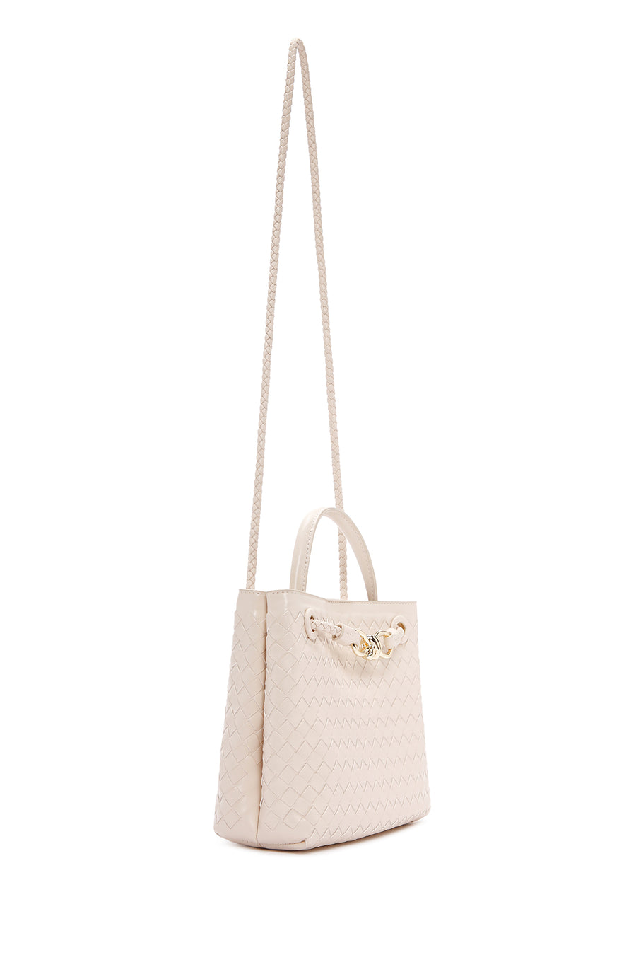 Women's Cream Long Strap Shoulder Bag