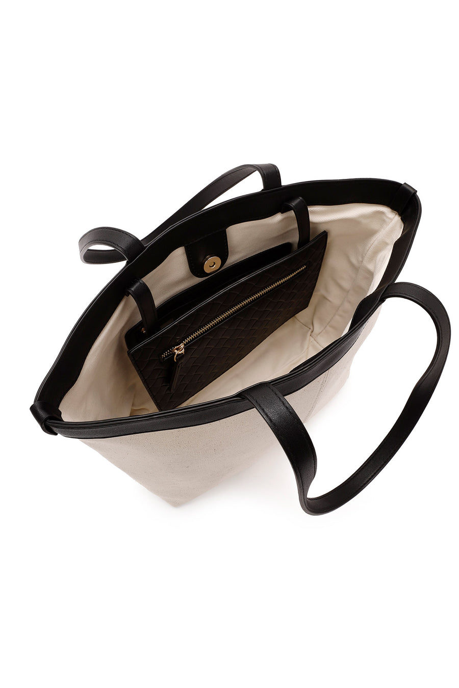 Women's Cream Fabric Shoulder Bag