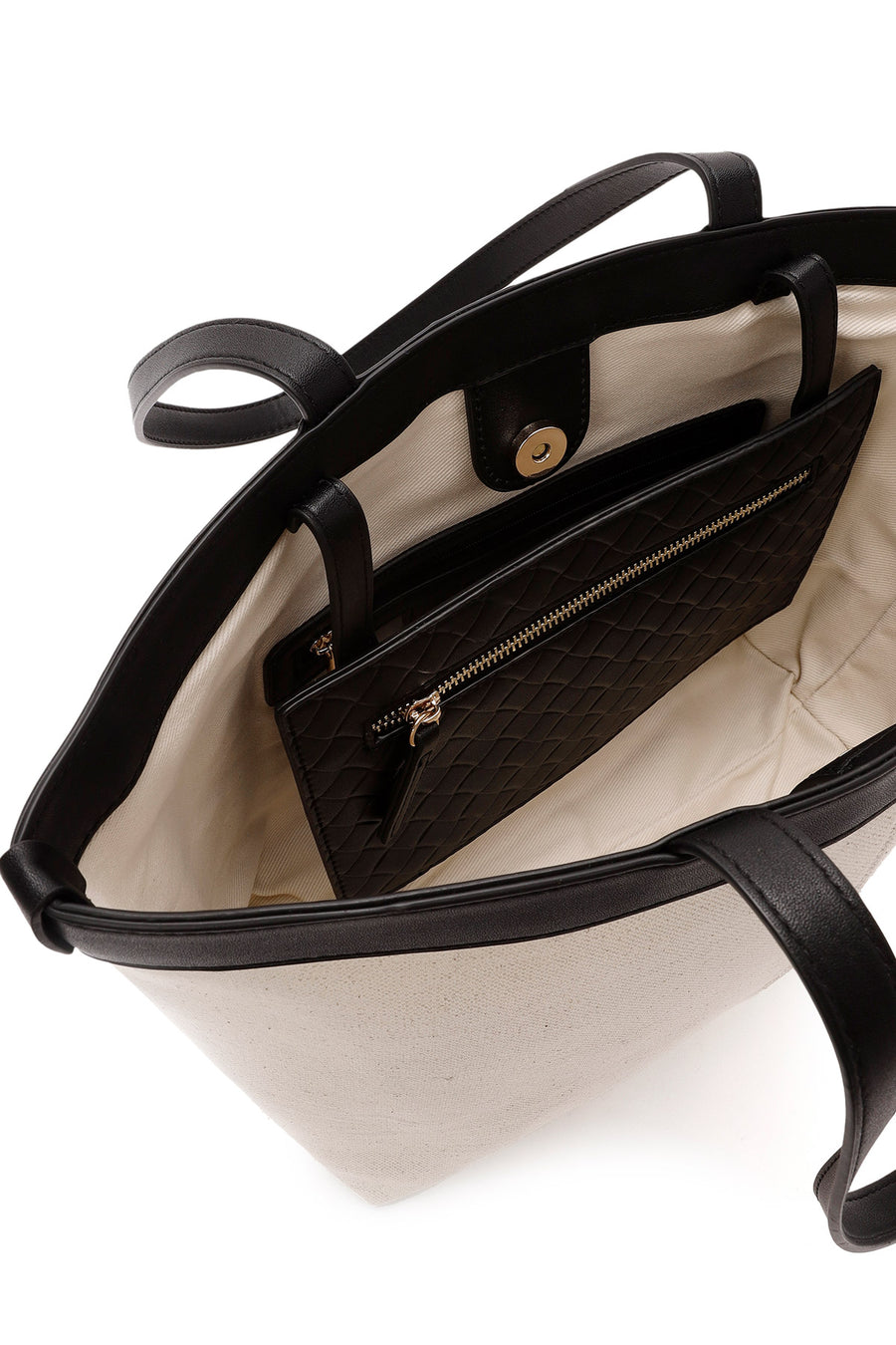 Women's Cream Fabric Shoulder Bag