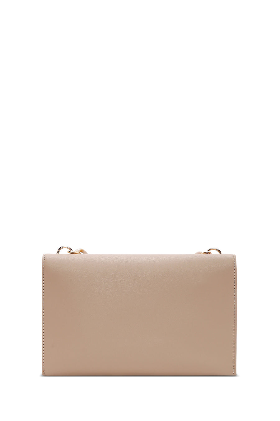 Women's Beige Long Chain Strap Clutch Bag