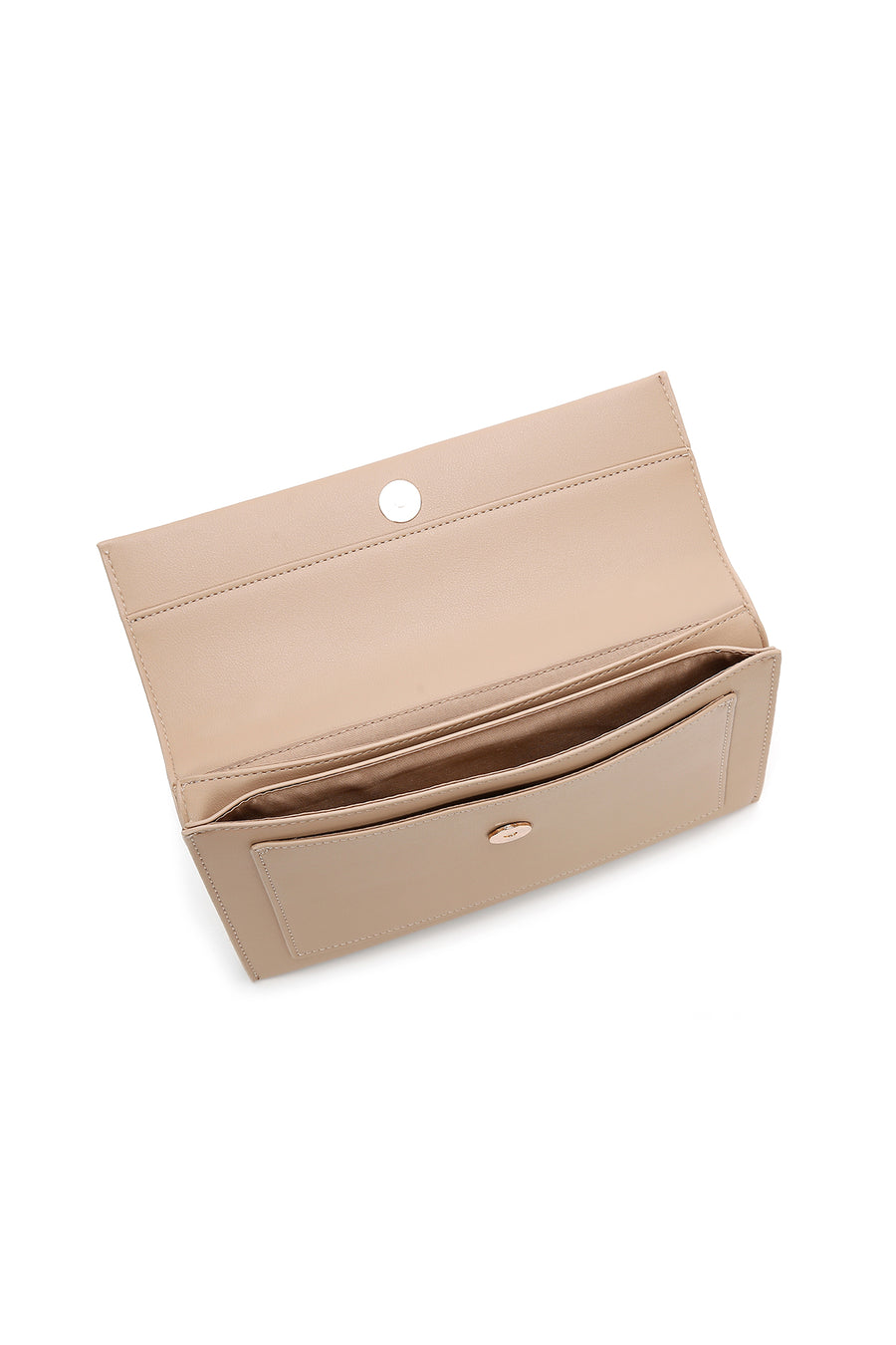 Women's Beige Long Chain Strap Clutch Bag