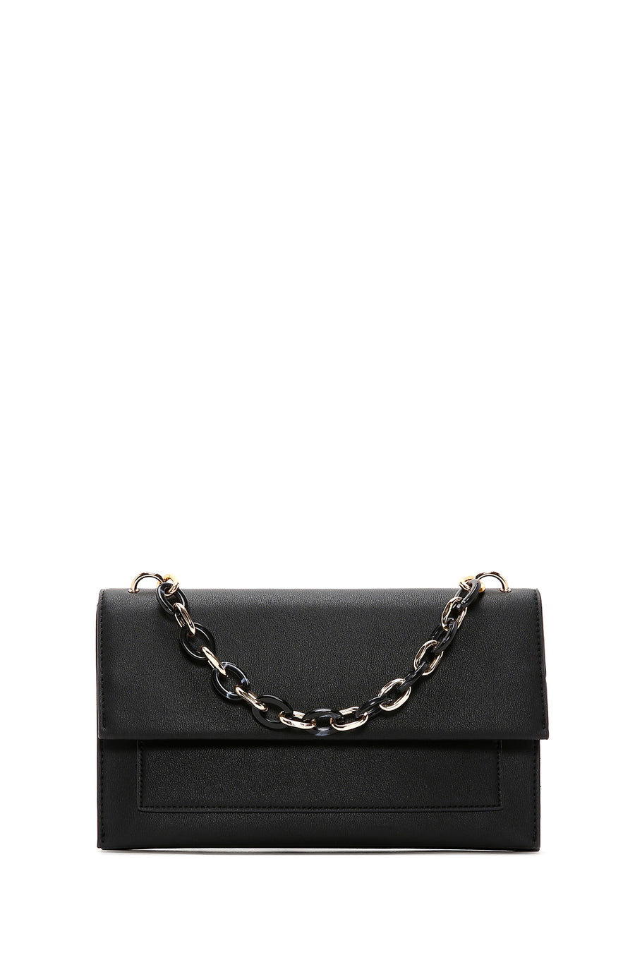 Women's Black Long Chain Strap Clutch Bag