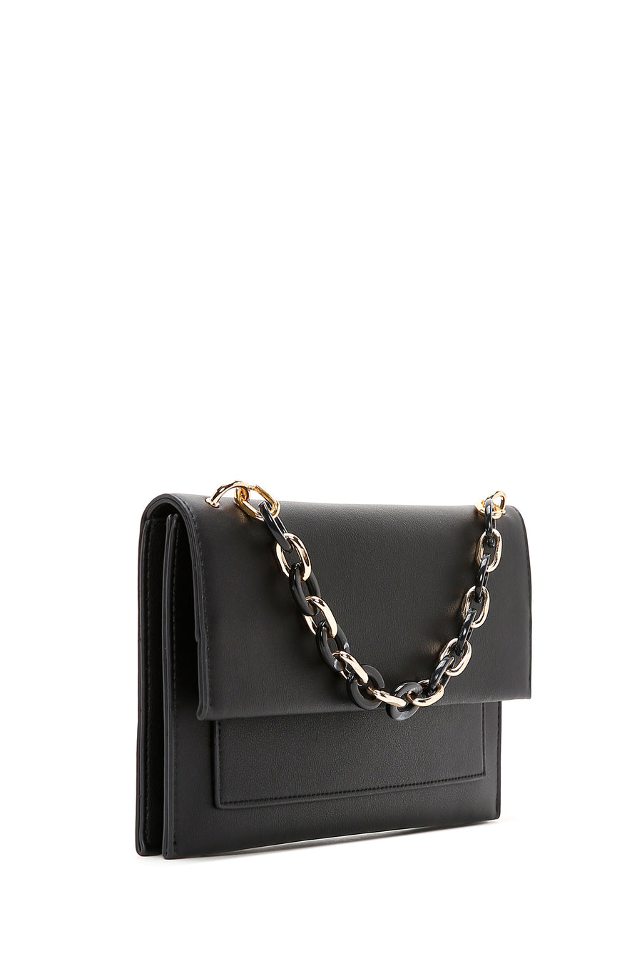 Women's Black Long Chain Strap Clutch Bag