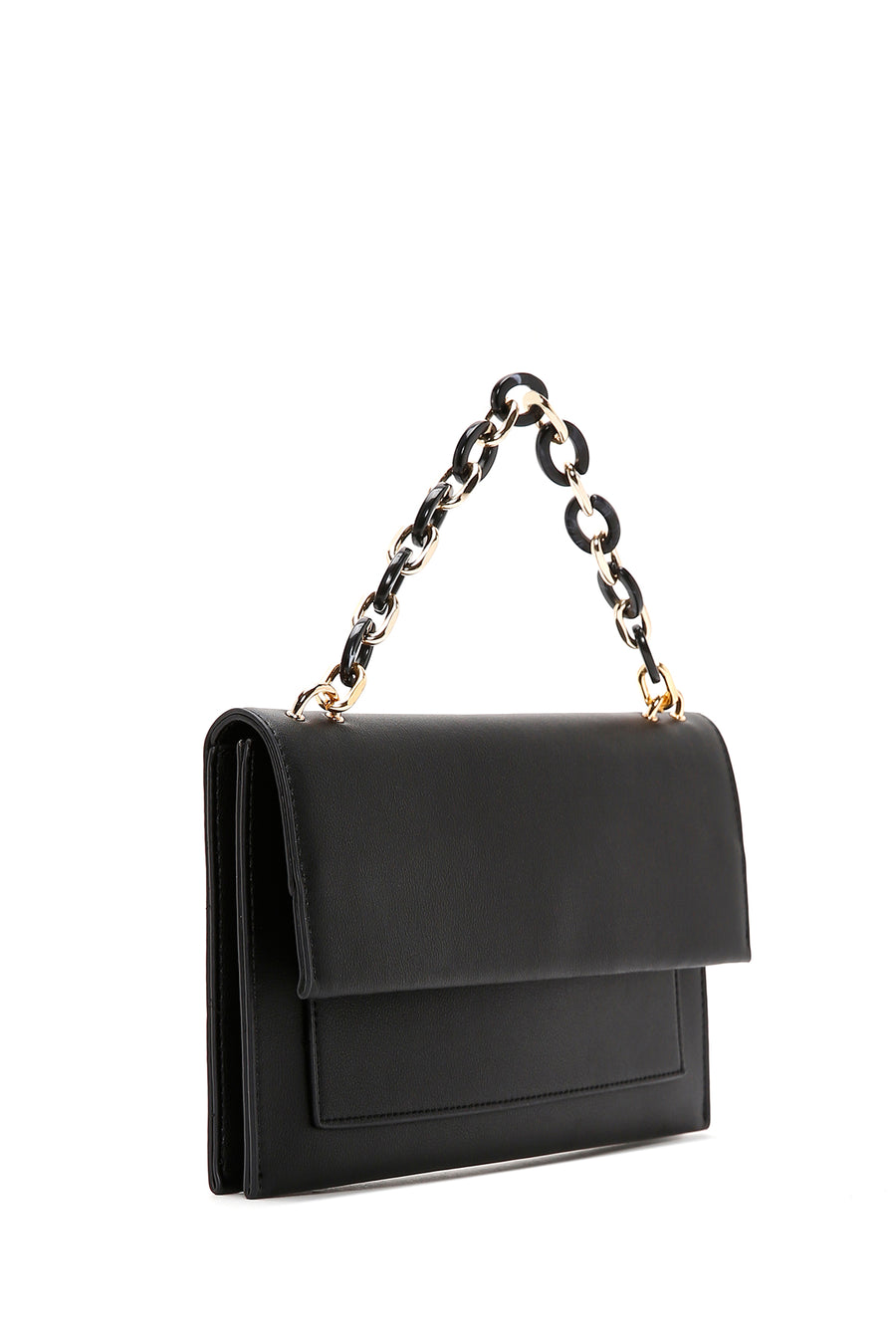 Women's Black Long Chain Strap Clutch Bag