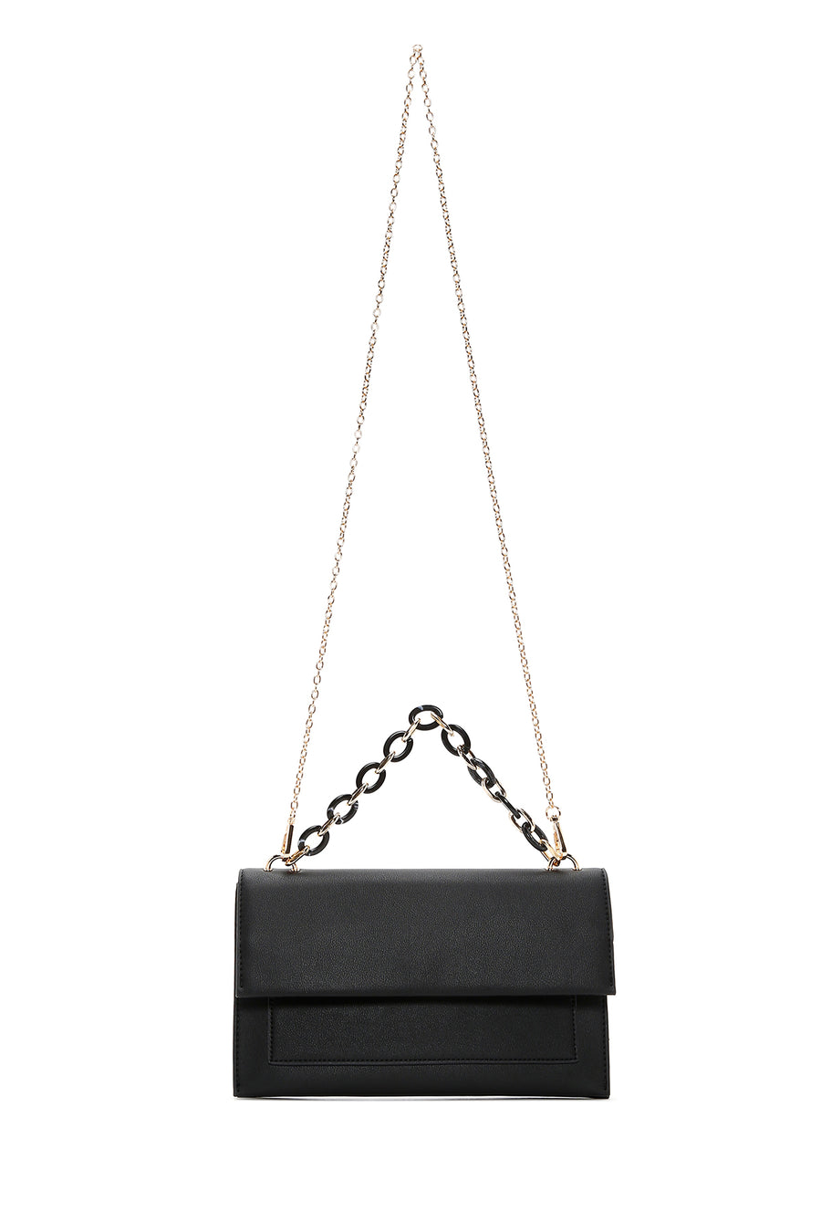 Women's Black Long Chain Strap Clutch Bag