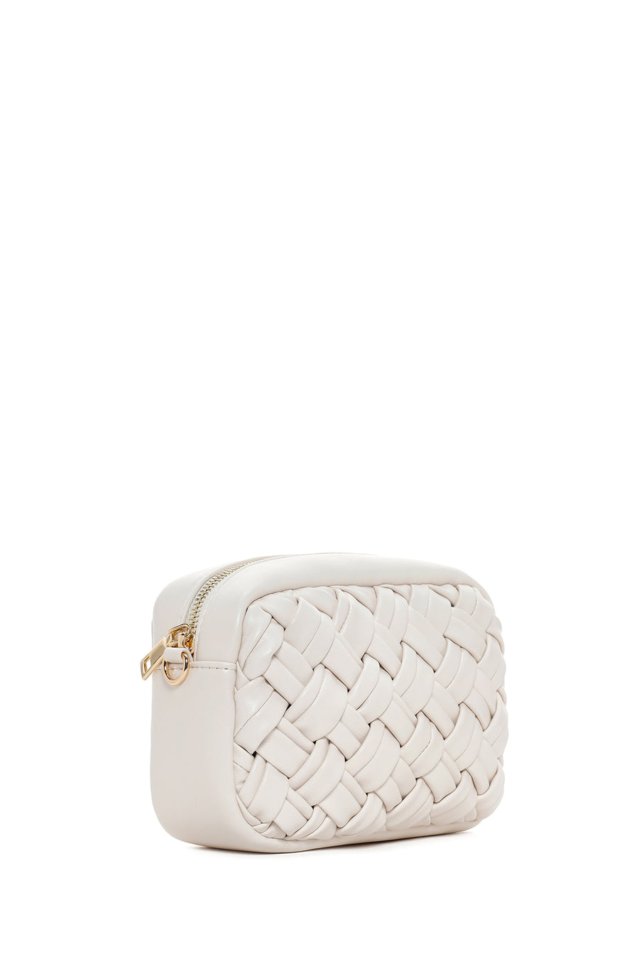 Women's Cream Long Chain Strap Knitted Crossbody Bag