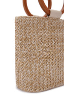 Women's Beige Long Strap Straw Shoulder Bag | Derimod