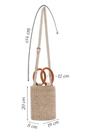 Women's Beige Long Strap Straw Shoulder Bag | Derimod