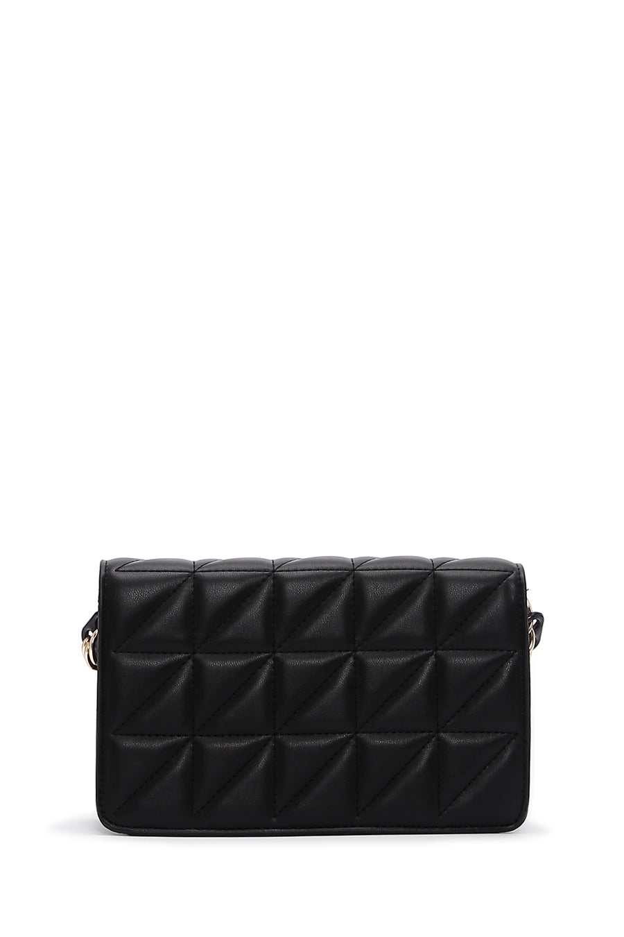Women's Black Long Strap Quilted Crossbody Bag