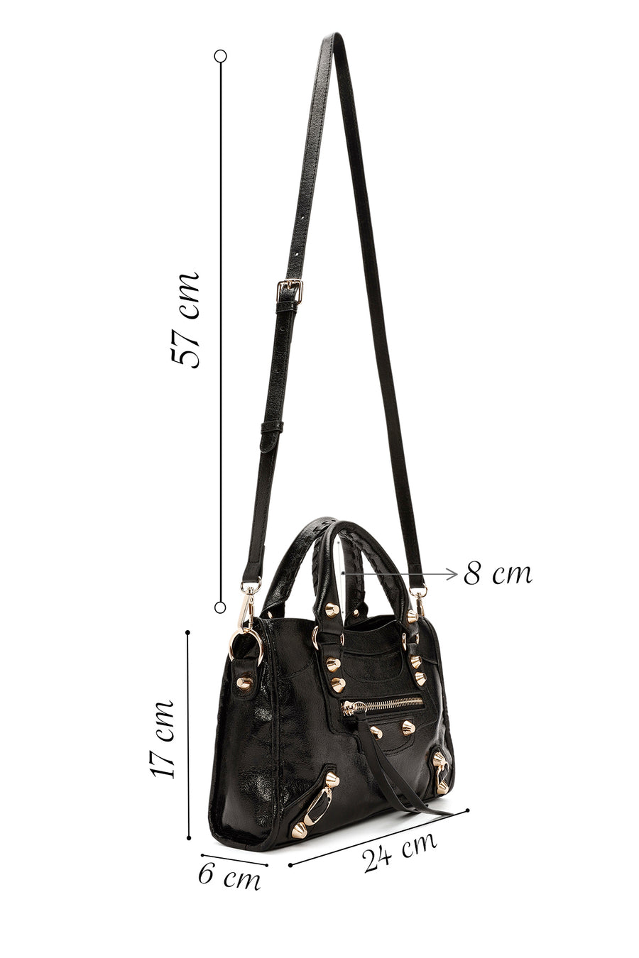 Women's Black Long Strap Shoulder Bag