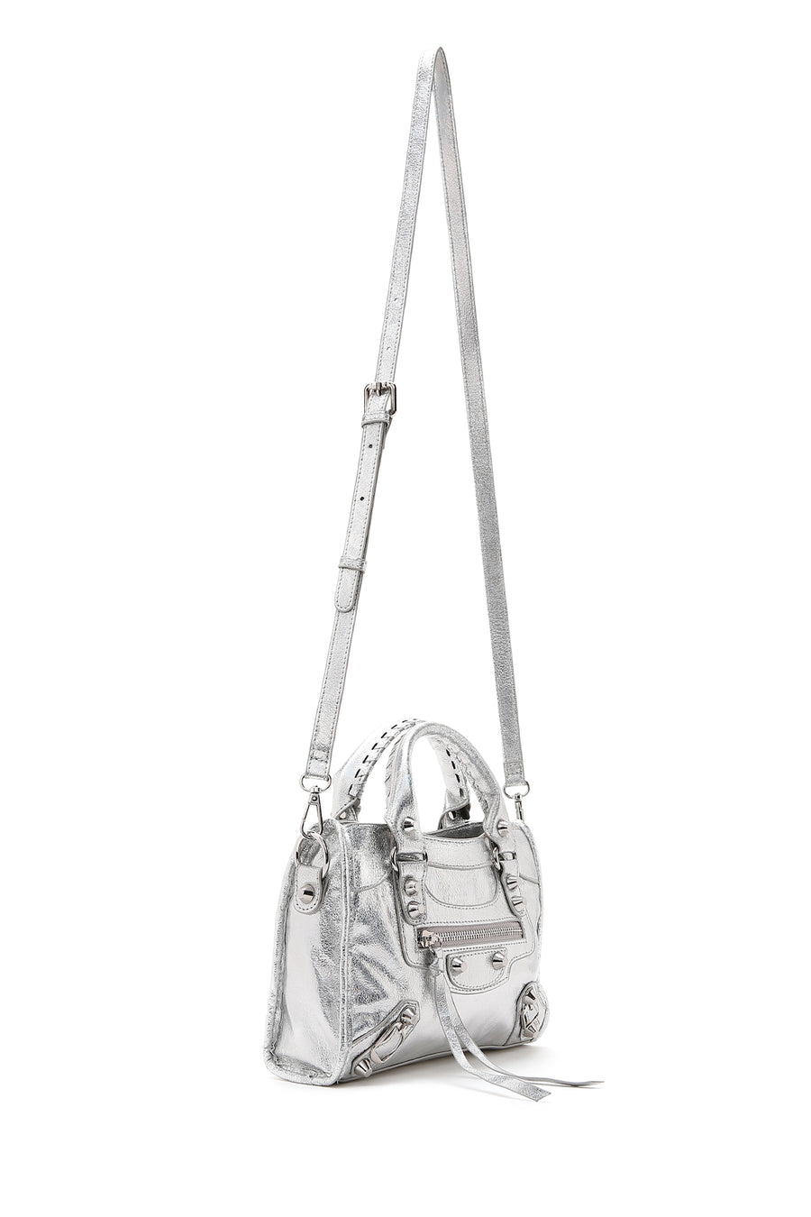 Women's Silver Long Strap Shoulder Bag