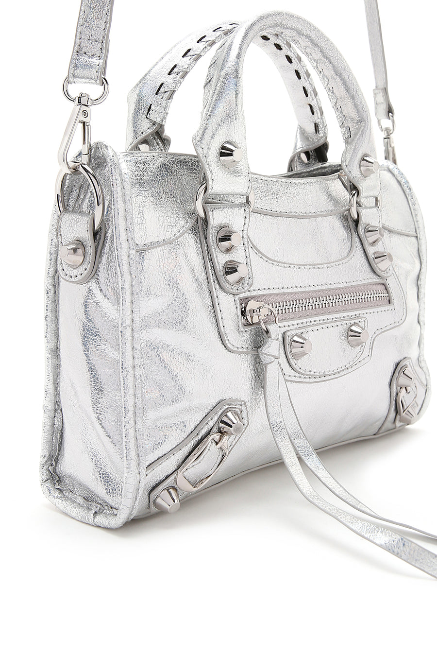 Women's Silver Long Strap Shoulder Bag
