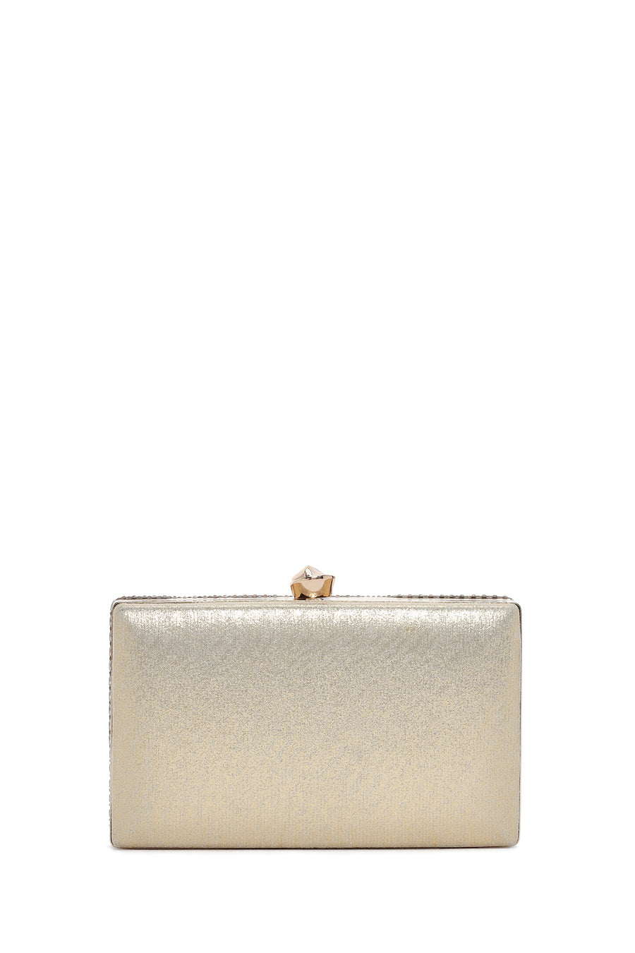 Women's Gold Long Chain Strap Stoned Clutch Bag