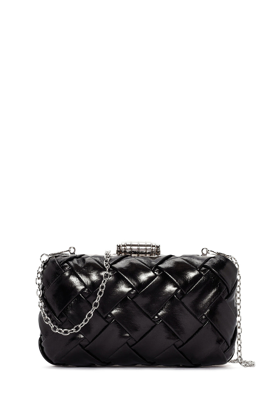 Women's Black Long Chain Strap Knitted Patterned Crossbody Bag 24SBD292229 | Derimod