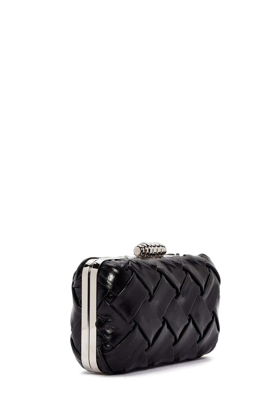 Women's Black Long Chain Strap Knitted Patterned Crossbody Bag