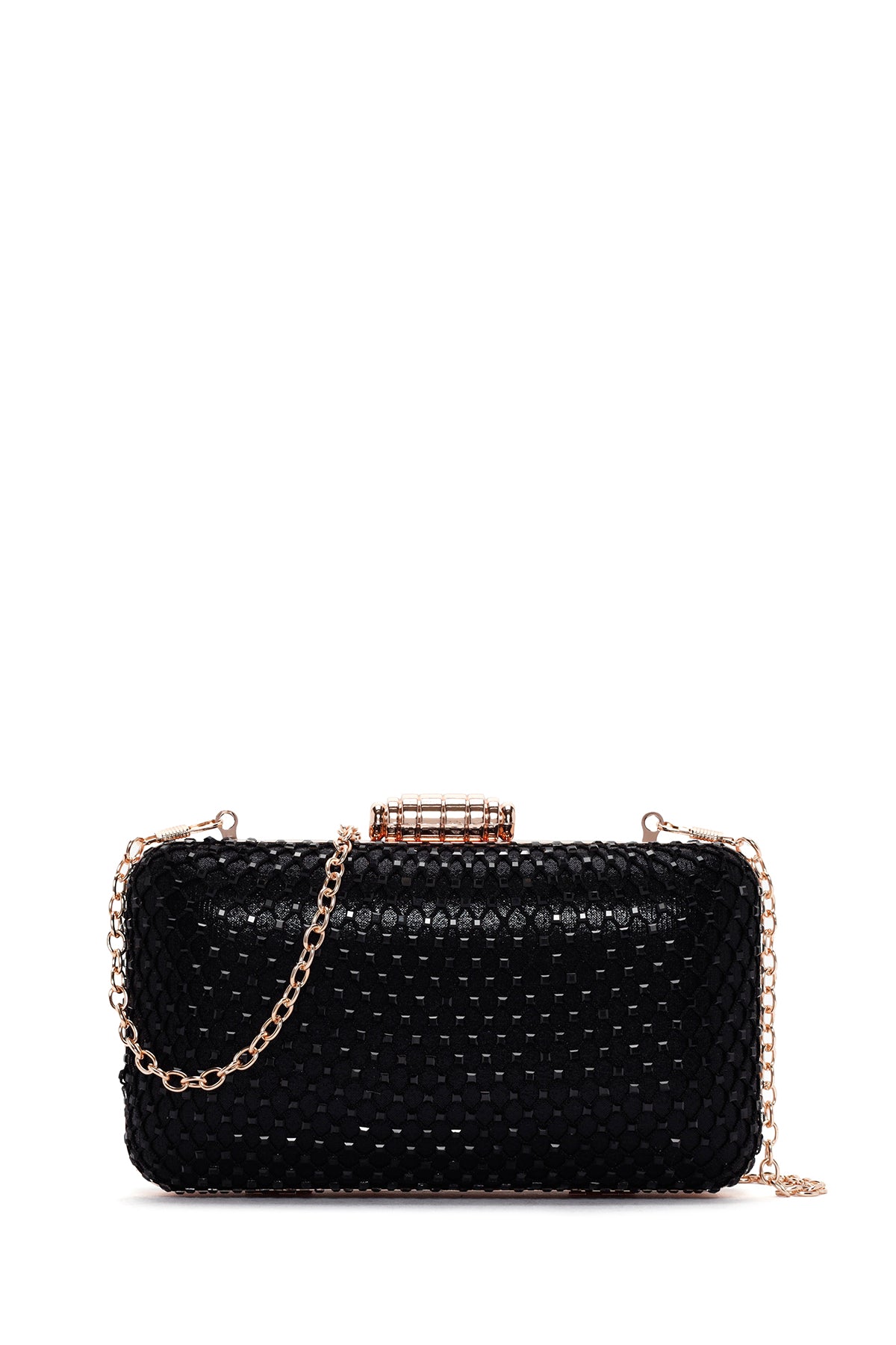 Women's Black Long Chain Strap Stone Cross Bag 24SBD2923TS | Derimod