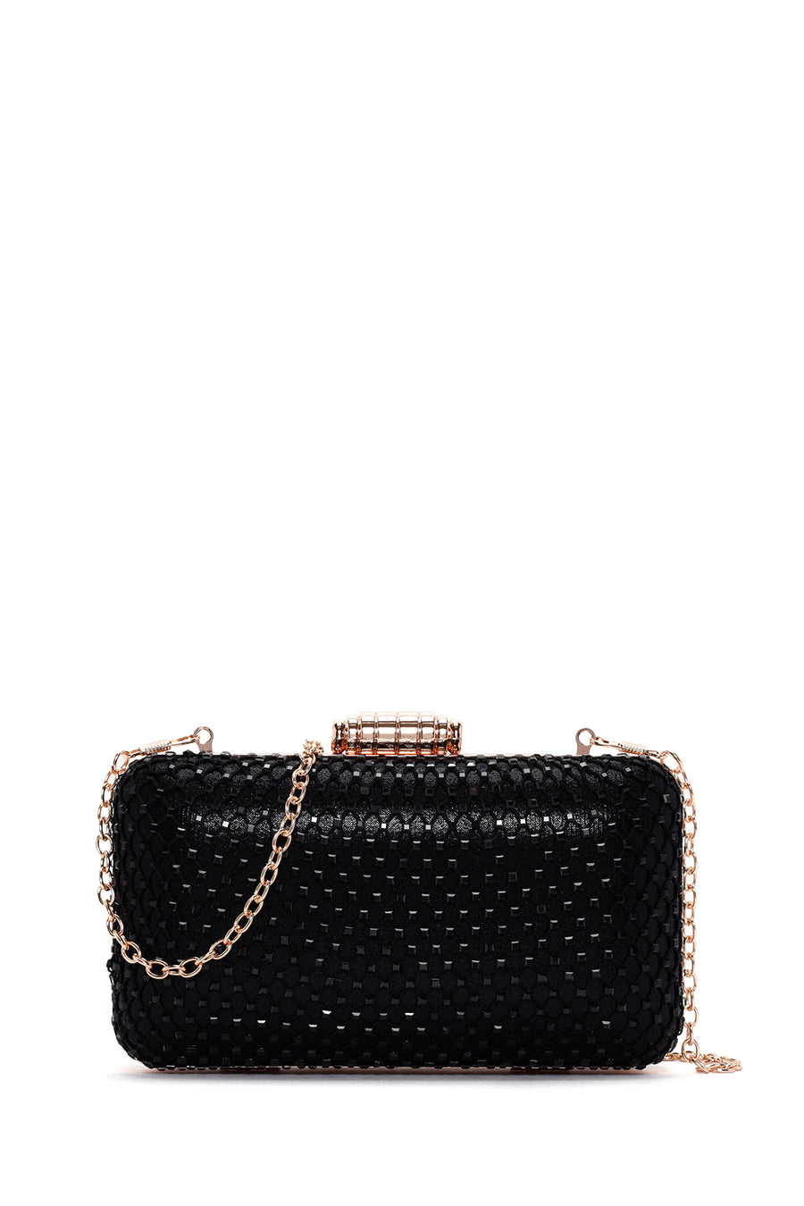 Women's Black Long Chain Strap Stone Cross Bag 24SBD2923TS | Derimod
