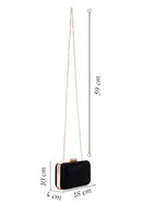 Women's Black Long Chain Strap Stone Cross Bag | Derimod