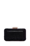Women's Black Long Chain Strap Stone Cross Bag | Derimod