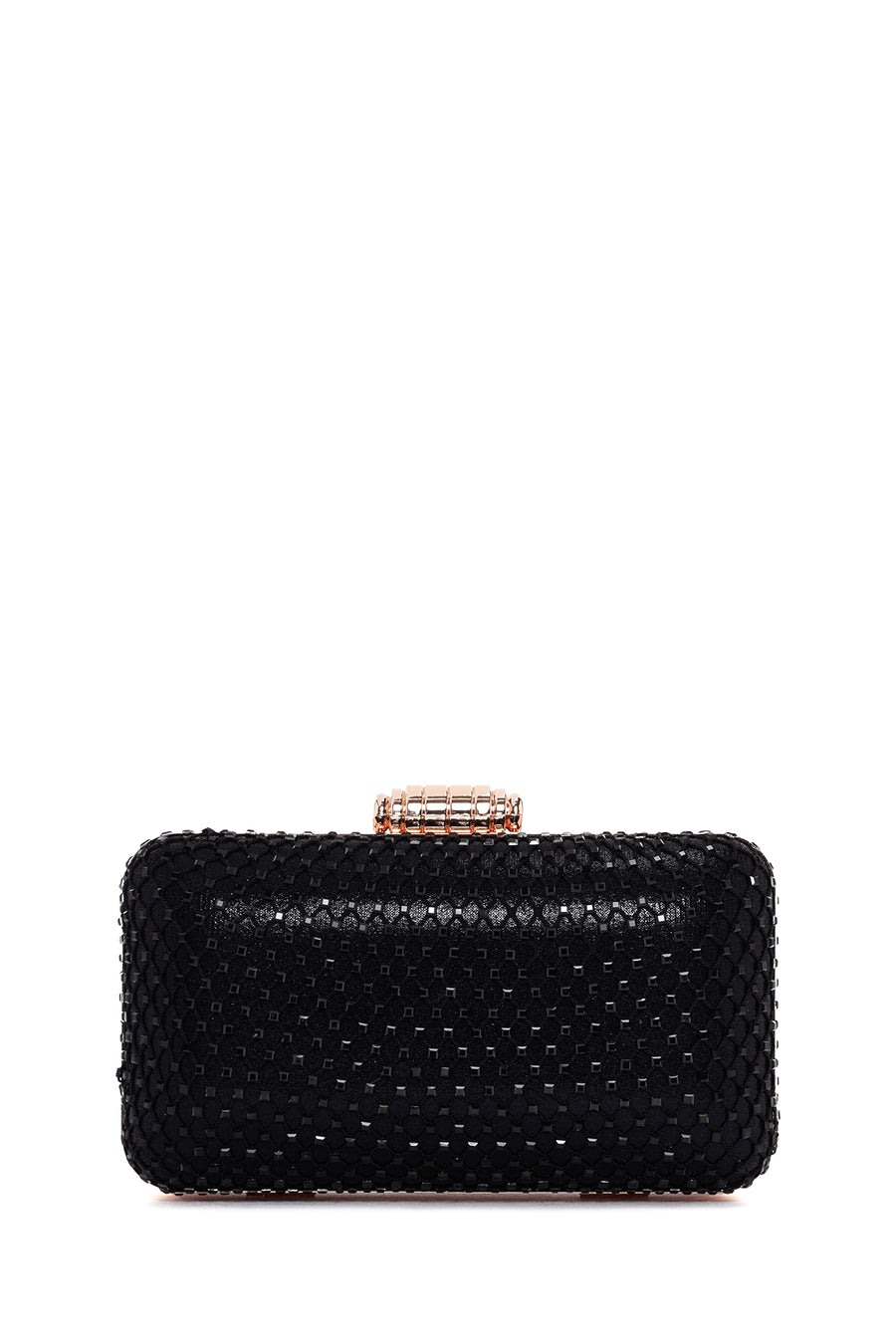 Women's Black Long Chain Strap Stone Cross Bag