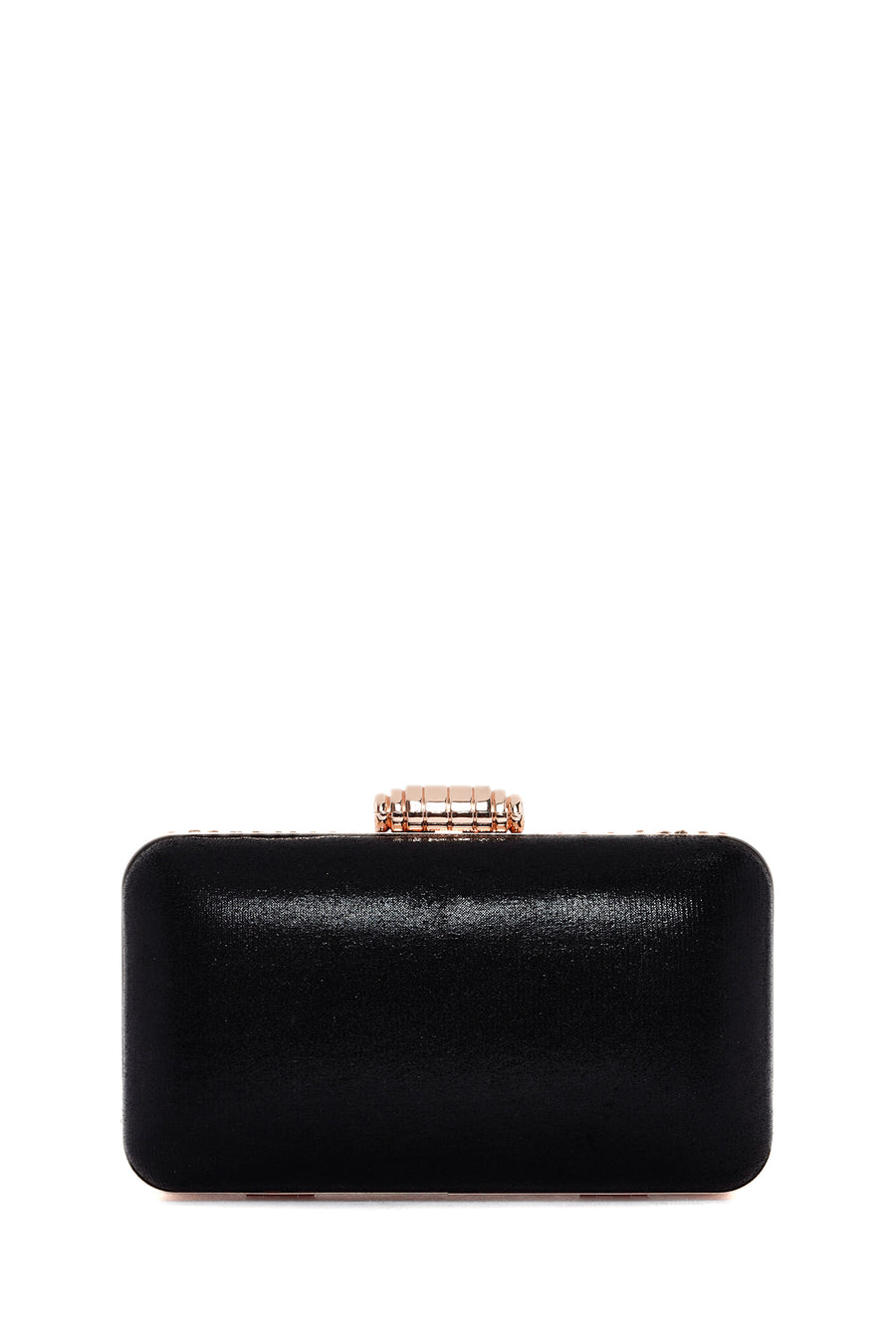 Women's Black Long Chain Strap Stone Cross Bag
